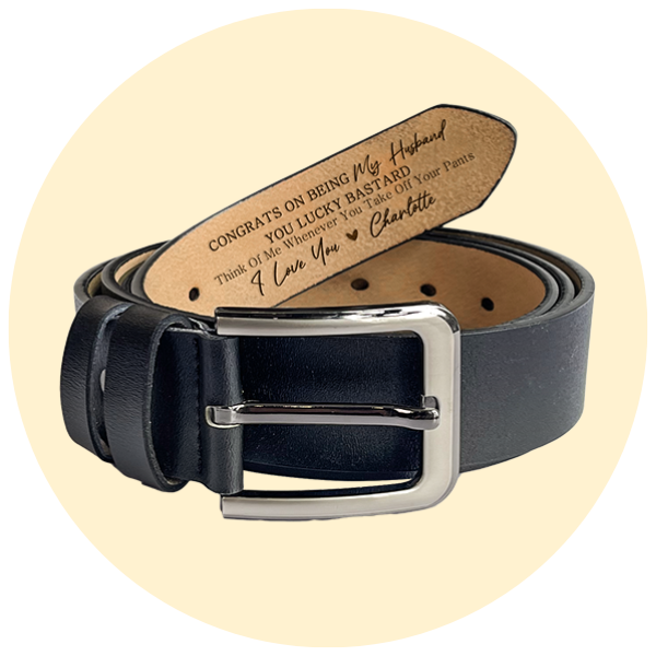 <p>Engraved Leather Belt</p>