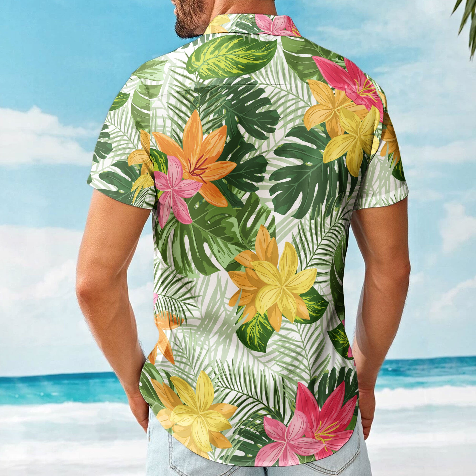 Aloha Funny Abs With Tropical Flowers - Custom Hawaiian Shirts