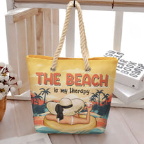 Beach Is My Therapy - Personalized Beach Bag