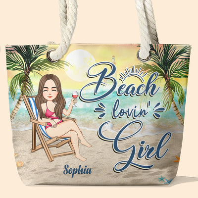 Beach Lovin' Girl - Personalized Beach Bag