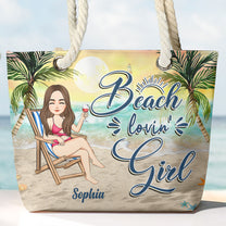 Beach Lovin' Girl - Personalized Beach Bag