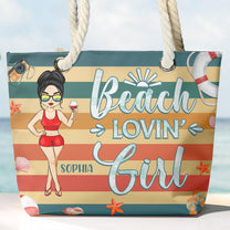 Beach Lovin' Girl - Personalized Beach Bag