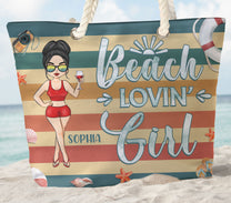 Beach Lovin' Girl - Personalized Beach Bag