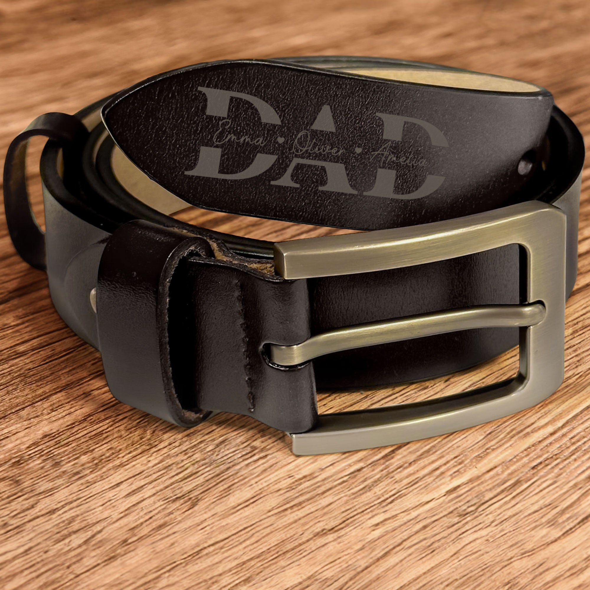 Belt Reminder We Love You For Dad - Personalized Engraved Leather Belt