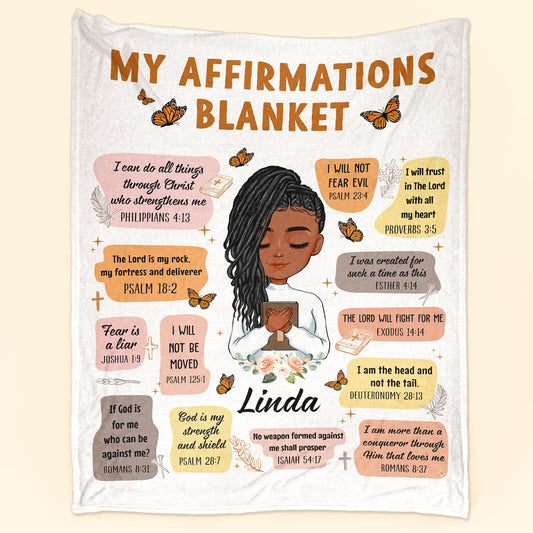 Christian Bible Verse Affirmations - Personalized Blanket