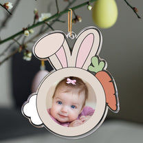 Custom Funny Rabbit Face For Kid Family Easter - Personalized Photo Easter Ornament