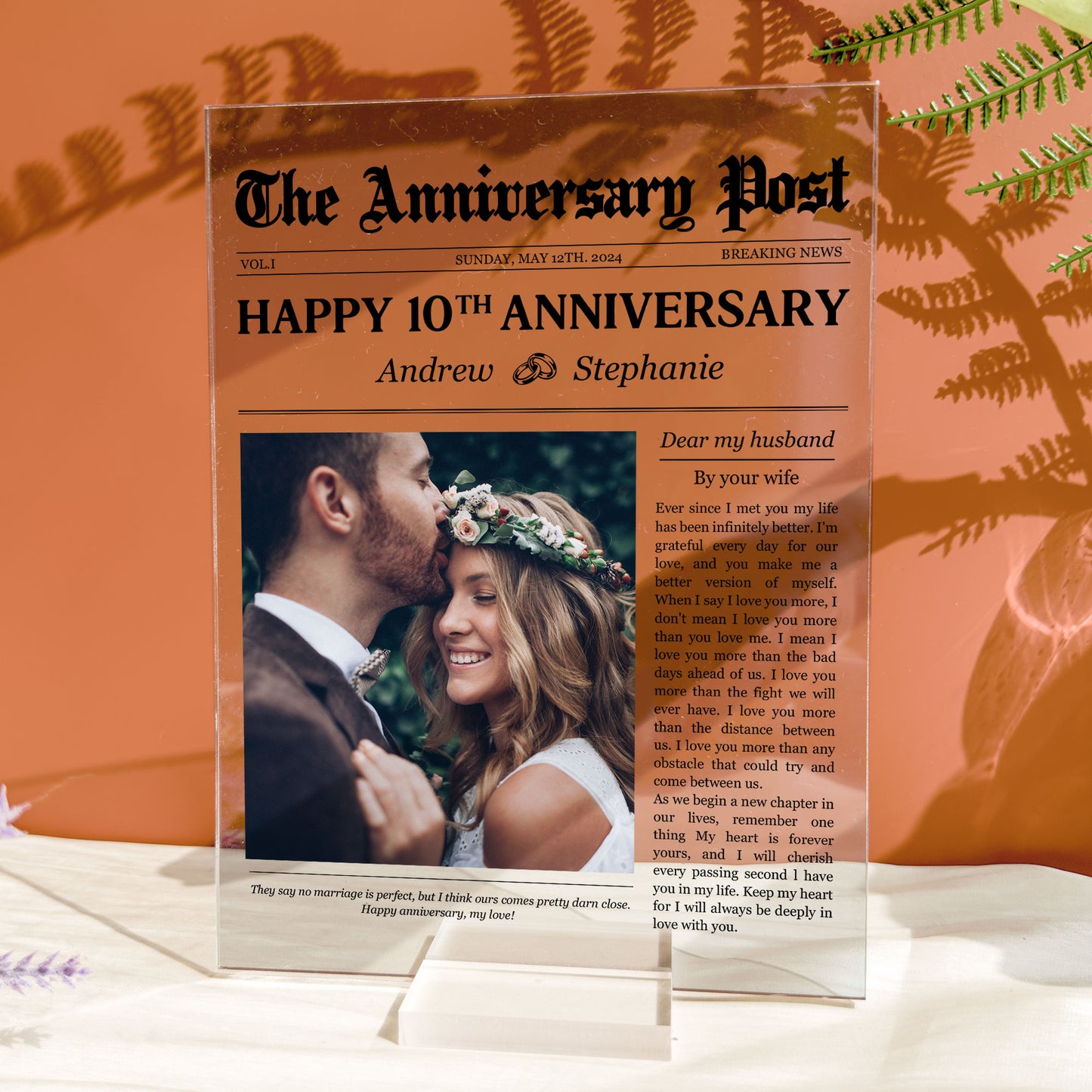 Happy Anniversary My Love - Personalized Acrylic Plaque