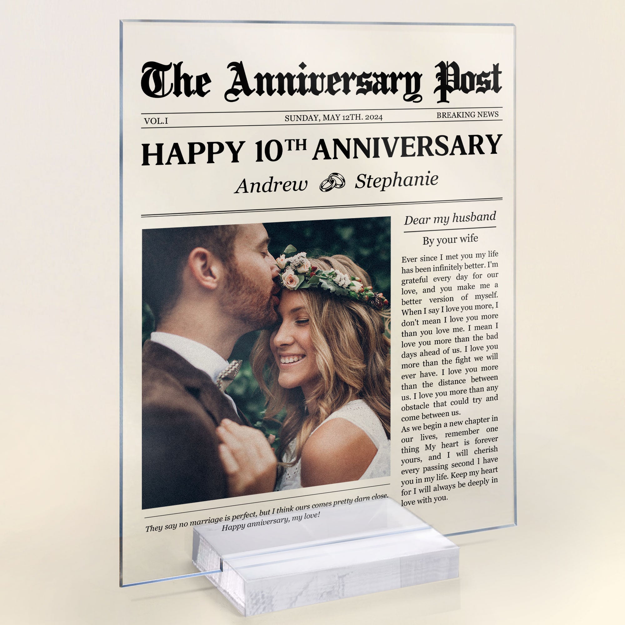 Happy Anniversary My Love - Personalized Acrylic Plaque