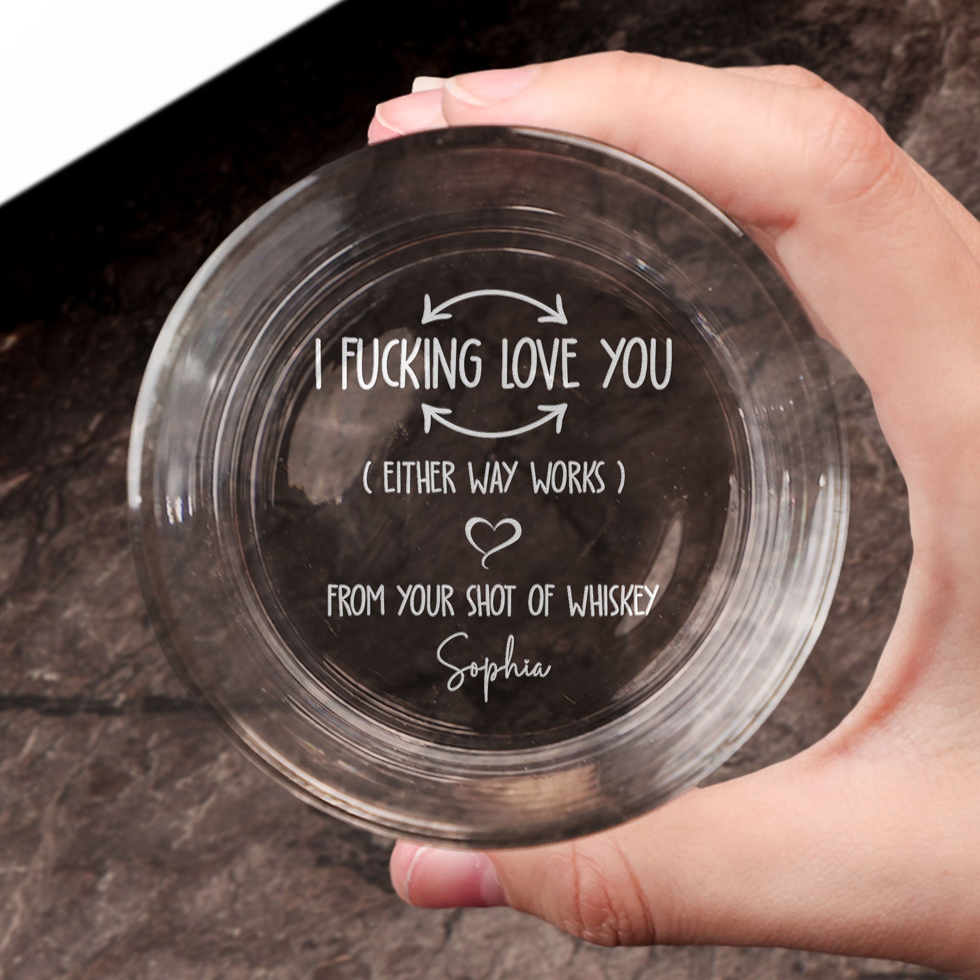 I F-king Love You - Personalized Engraved Whiskey Glass