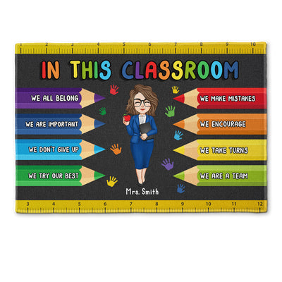 In This Classroom We Are A Team - Personalized Doormat