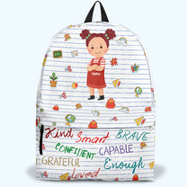 Kind Capable Smart Loved - Personalized Backpack