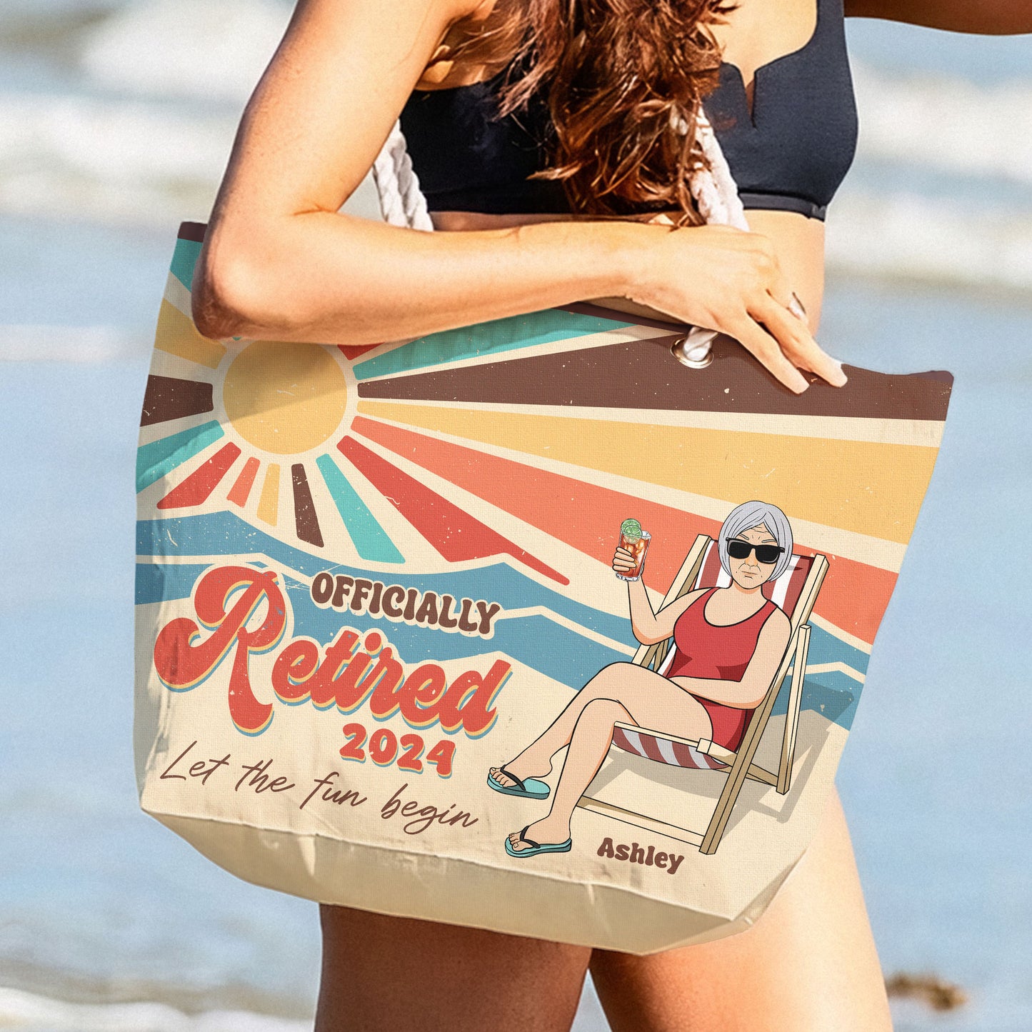 Let The Fun Begin Retirement - Personalized Beach Bag