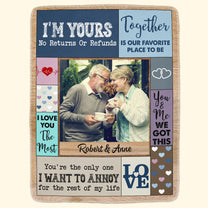 Our Favorite Place To Be - Personalized Photo Blanket - Anniversary Gifts For Her, Him