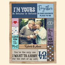 Our Favorite Place To Be - Personalized Photo Blanket - Anniversary Gifts For Her, Him