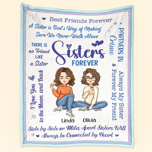 Sisters Forever - Personalized Blanket