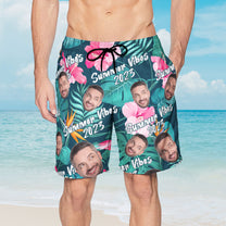 Summer Vibes - Personalized Photo Men's Beach Shorts