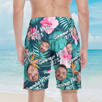 Summer Vibes - Personalized Photo Men's Beach Shorts