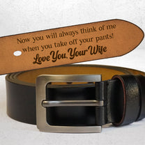 To Husband Boyfriend Valentine's Father's Day Gift - Personalized Engraved Leather Belt