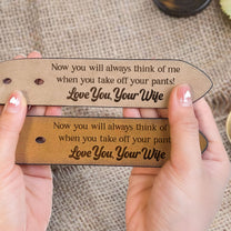 To Husband Boyfriend Valentine's Father's Day Gift - Personalized Engraved Leather Belt