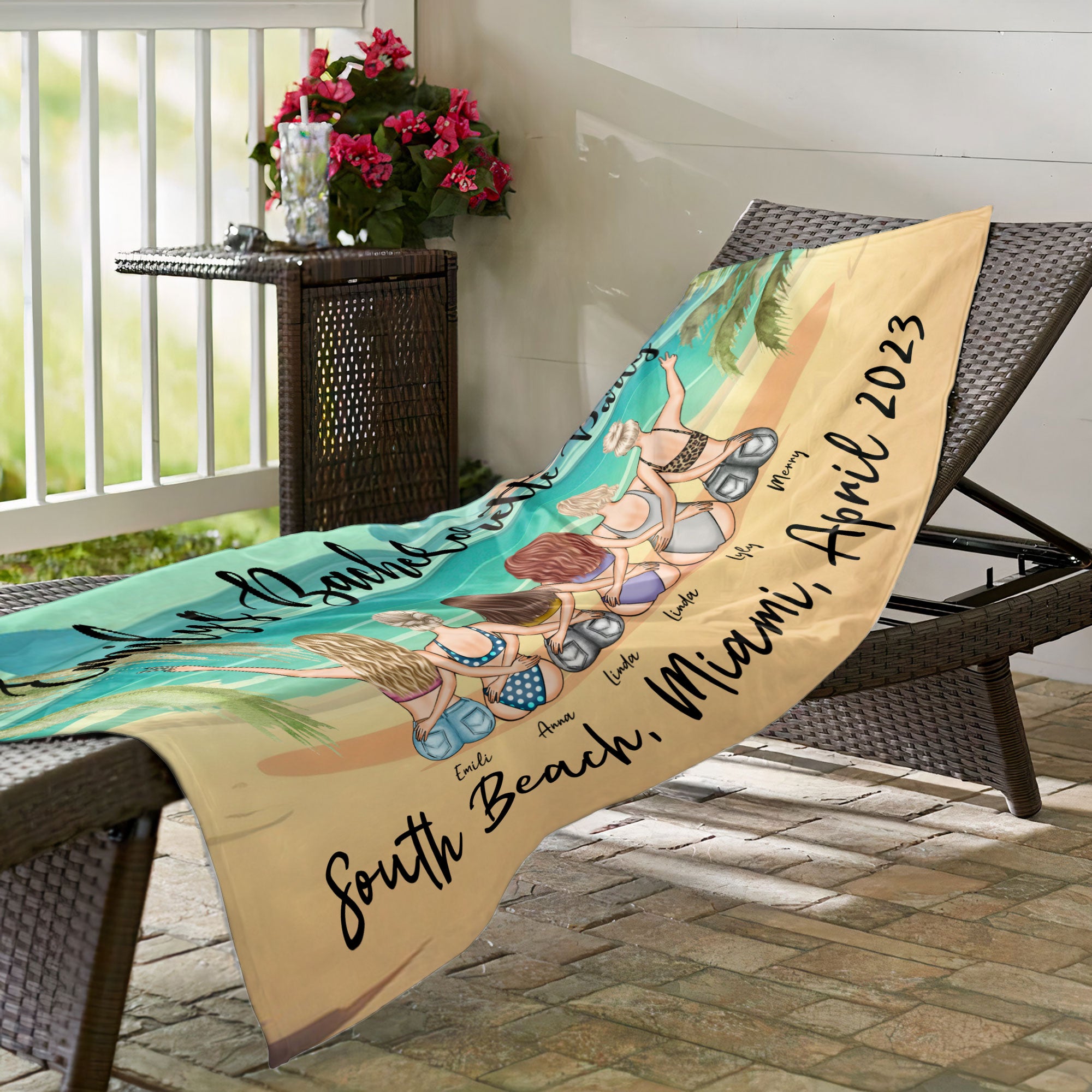 Bachelorette Party Towel - Personalized Beach Towel