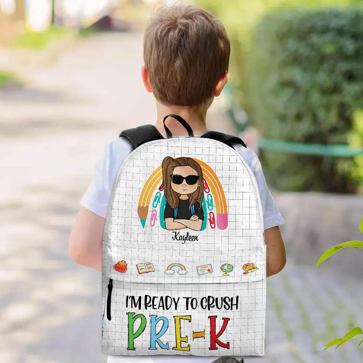 Ready To Crush School - Personalized Backpack - Back To School Gift For Kids, Son, Daughter, Schoolkids, Funny Gift