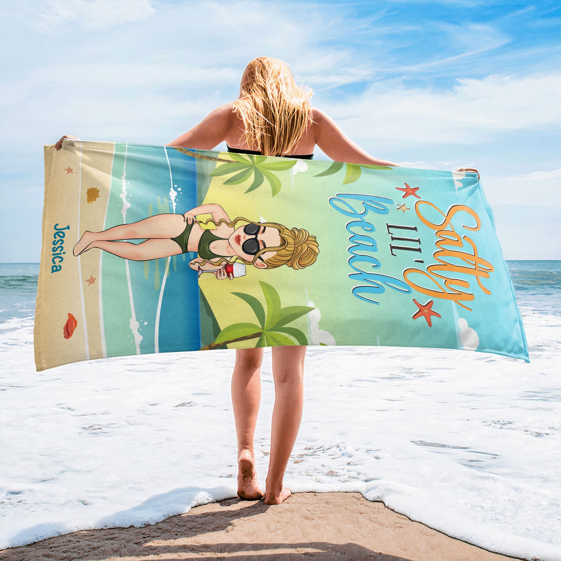 Salty Lil' Beach - Personalized Beach Towel