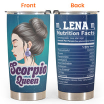 Zodiac Queen Nutrition Facts - Personalized Tumbler Cup - Birthday Gift For Girl, Woman